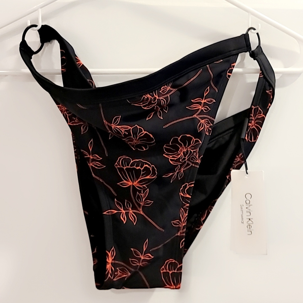 Calvin Klein Black and Orange Swimwear